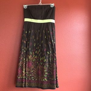Anthropologie strapless dress (embroidery design)